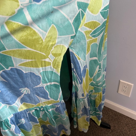 Lulu's Yellow and Green Ruched Tiered Sundress - Picture 3 of 12